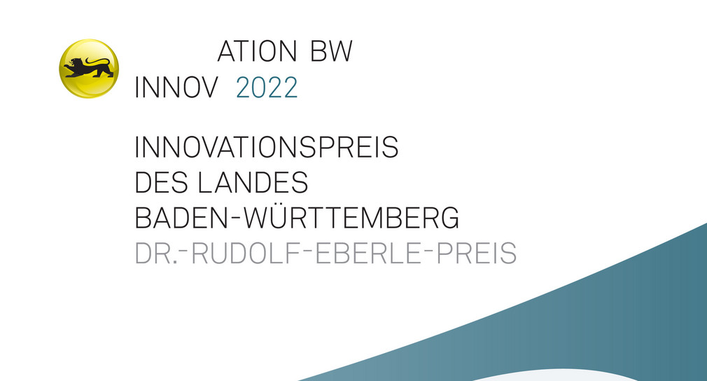 Das Bild zeigt das Logo zum Innovationspreis des Landes Baden-Württemberg 2022, Dr. Rudolf-Eberle-Preis